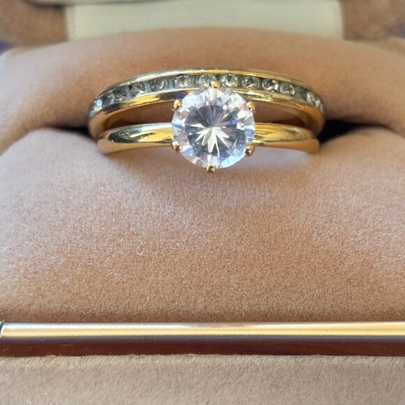 Diamond Wedding Band & Engagement Ring - Picture 1 of 1